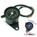 Mini Tacho Tachometer schwarz mit Kontrollleuchten |...