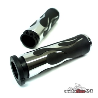 Throttle Grips in Flames design | Harley-Davidson models from 96 | Softail | Dyna | Sportster XL